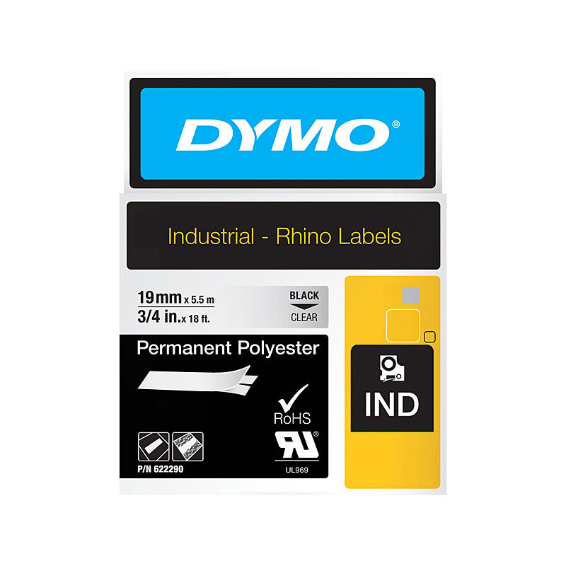 Dymo Rhino Permanent Polyester Tape 19 mm Clear