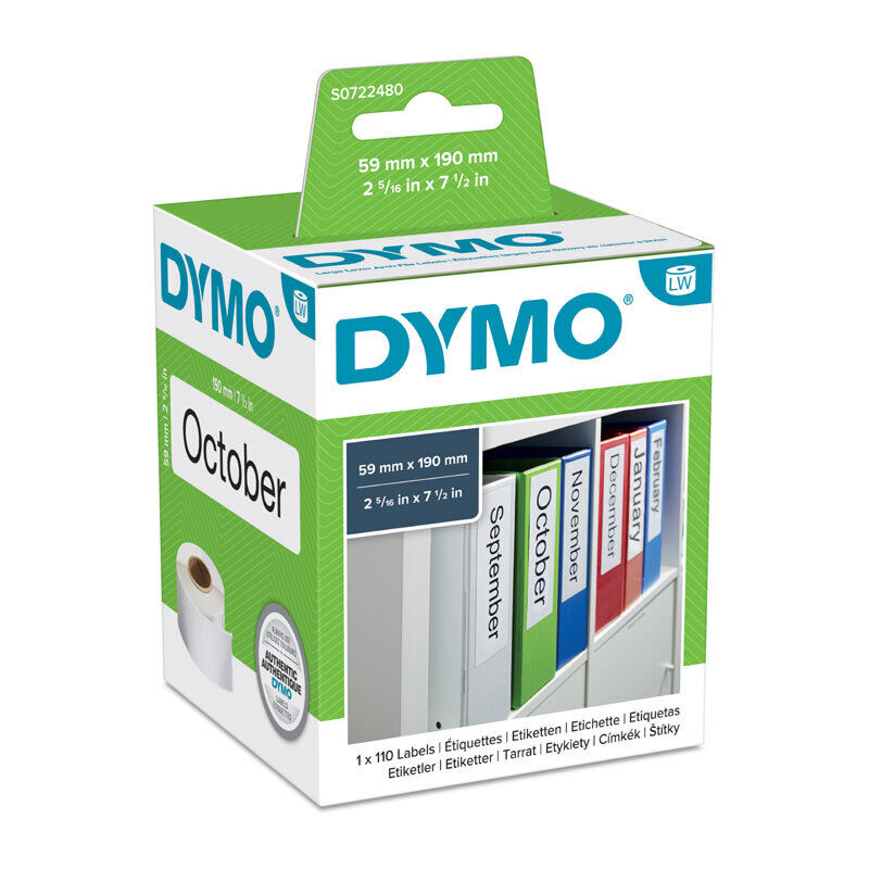 Dymo LabelWriter Lever Arch Labels 59 mm x 190 mm
