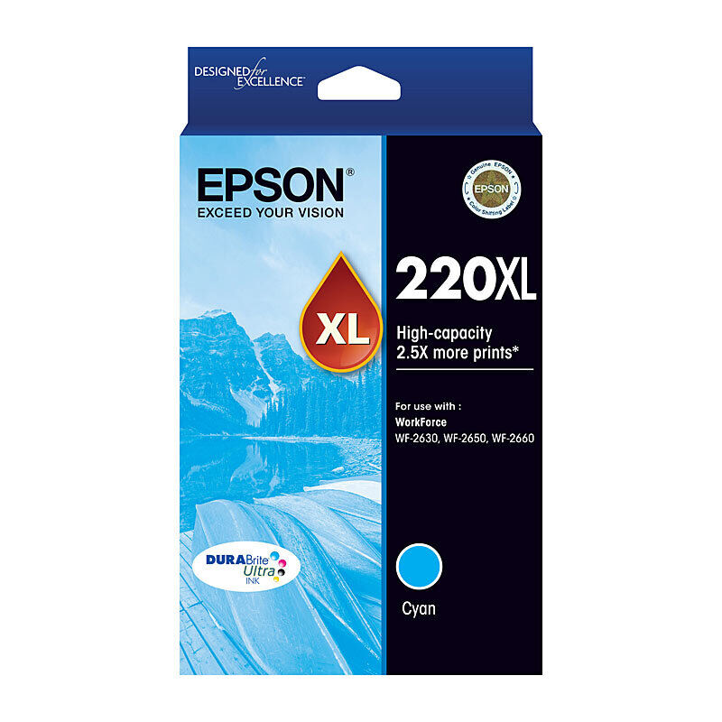 Epson 220XL High Capacity Cyan Ink Cartridge
