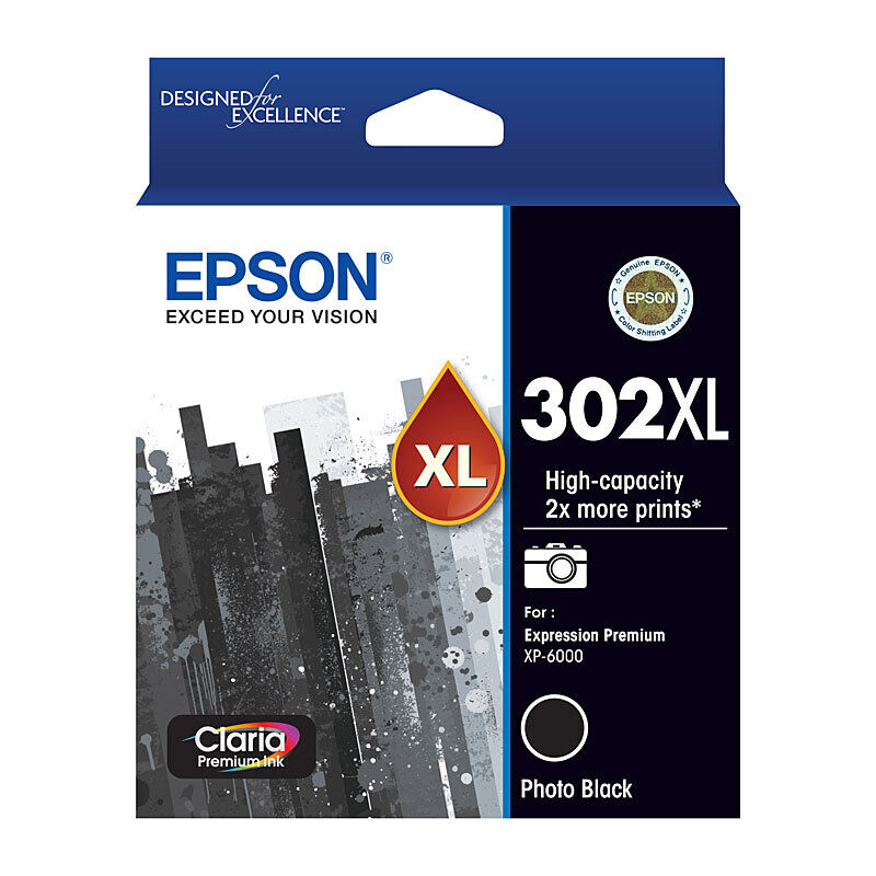 Epson 302XL High Capacity Photo Black Ink Cartridge