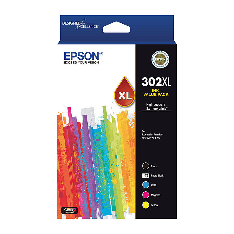 Epson 302XL Value Pack (5 Ink Cartridges)