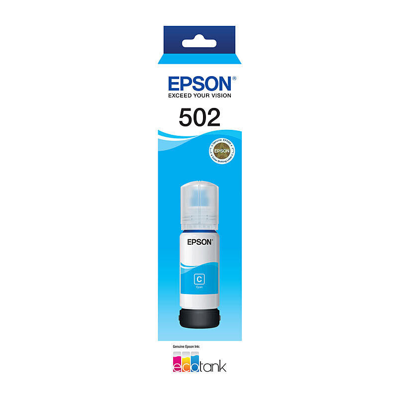 Epson 502 Cyan Ink Bottle (70mL EcoTank Refill)