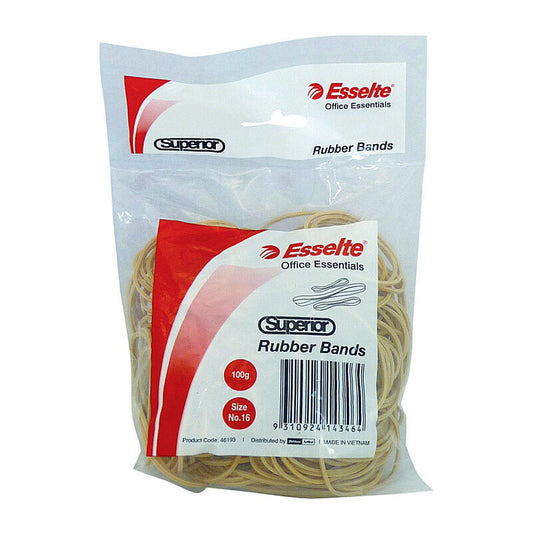 Esselte Superior Rubber Bands Size 16 - 100g Pack