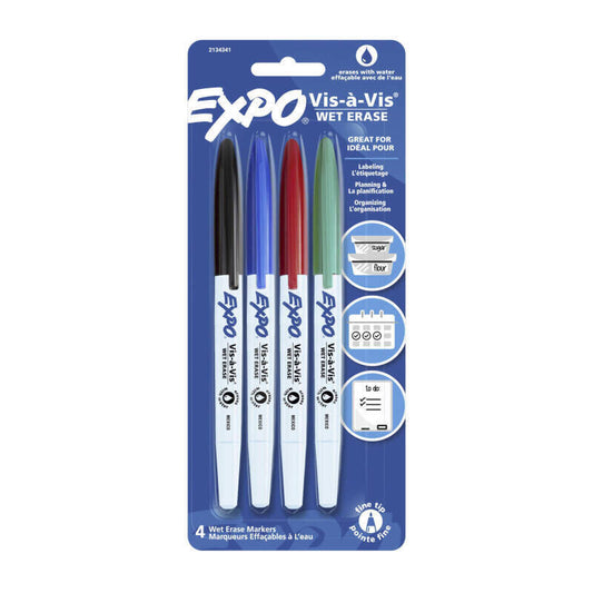Expo Wet Erase Whiteboard Marker - Pack of 4 (Box of 6)