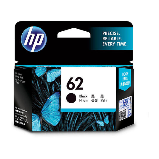 HP (Hewlett Packard) #62 Black Ink Cartridge (C2P04AA)