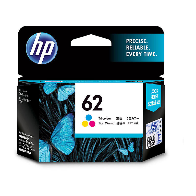 HP (Hewlett Packard) #62 Tri Colour Ink Cartridge C2P06AA