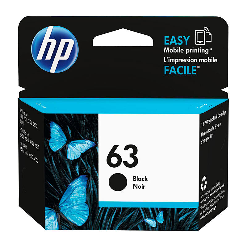 HP (Hewlett Packard) #63 Black Ink Cartridge F6U62AA