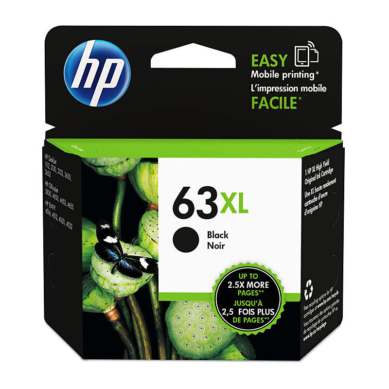 HP (Hewlett Packard) #63XL Black Ink Cartridge F6U64AA