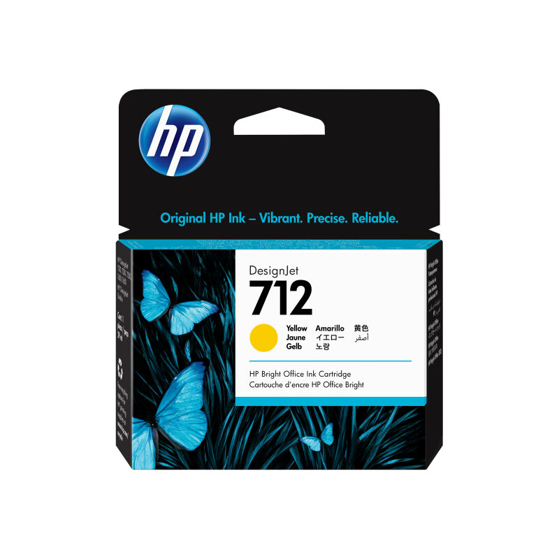 HP (Hewlett Packard) #712 29ml Yellow Ink Cartridge (3ED69A)