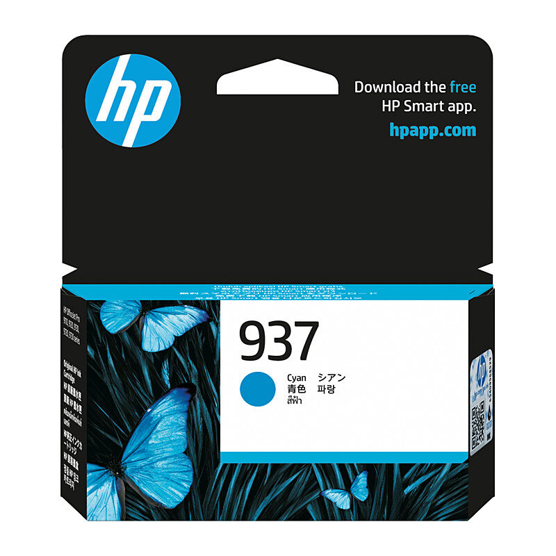 HP (Hewlett Packard) #937 Cyan Ink Cartridge (4S6W2NA)