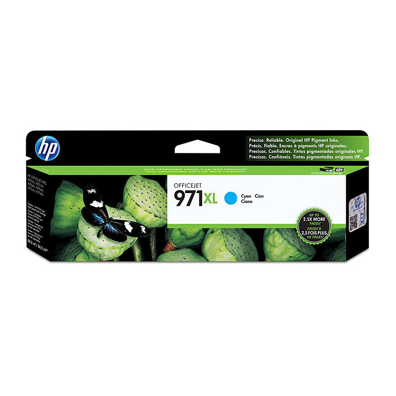 HP (Hewlett Packard) #971XL Cyan High Yield Ink Cartridge (CN626AA)