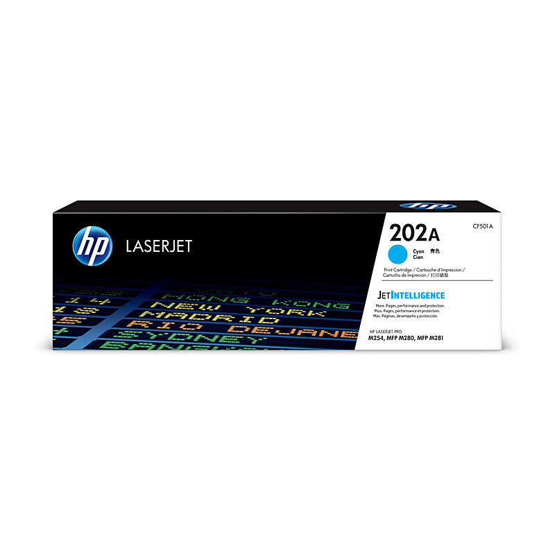 HP (Hewlett Packard) #202A Cyan Toner Laser Cartridge CF501A