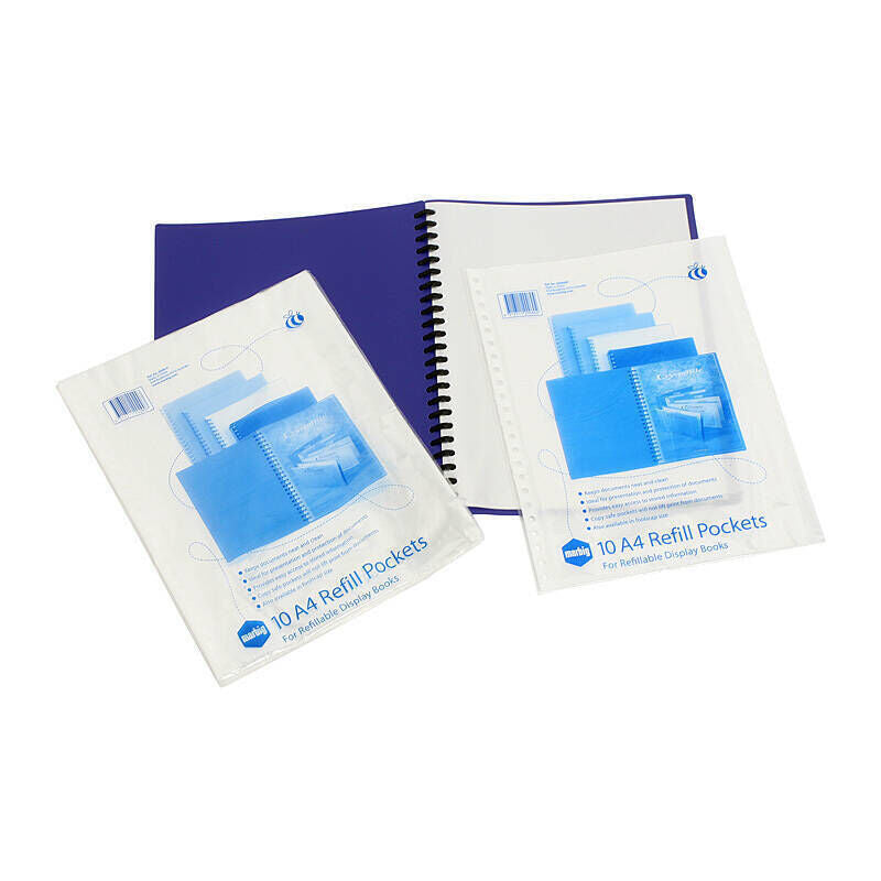 Marbig Display Book Refills A4, Pack of 10
