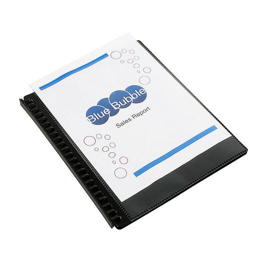 Marbig Display Book Clear View A4 - 20 Pocket - Black