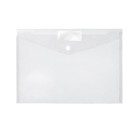 Marbig A4 Document Wallet with Button Closure (Clear)