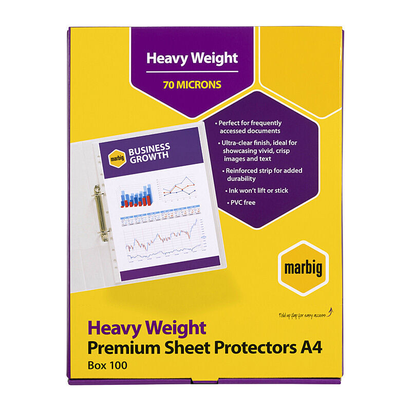Marbig Sheet Protectors Heavy Weight A4 - Pack of 100
