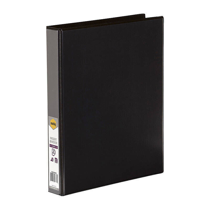 Marbig Insert Binder A4 2D 25 mm Black