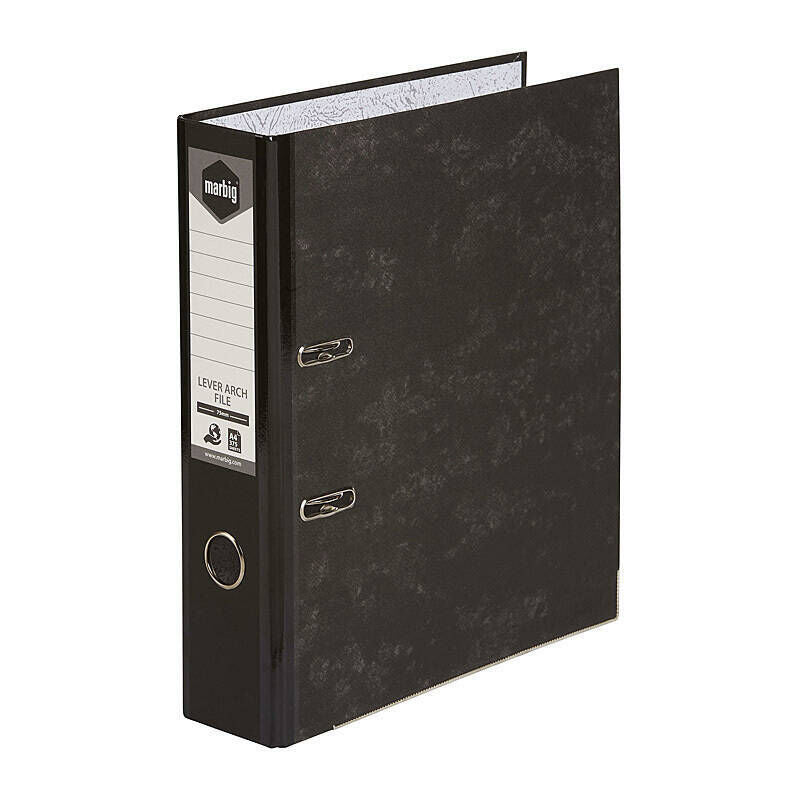 Marbig Reinforced Lever Arch File A4 Black