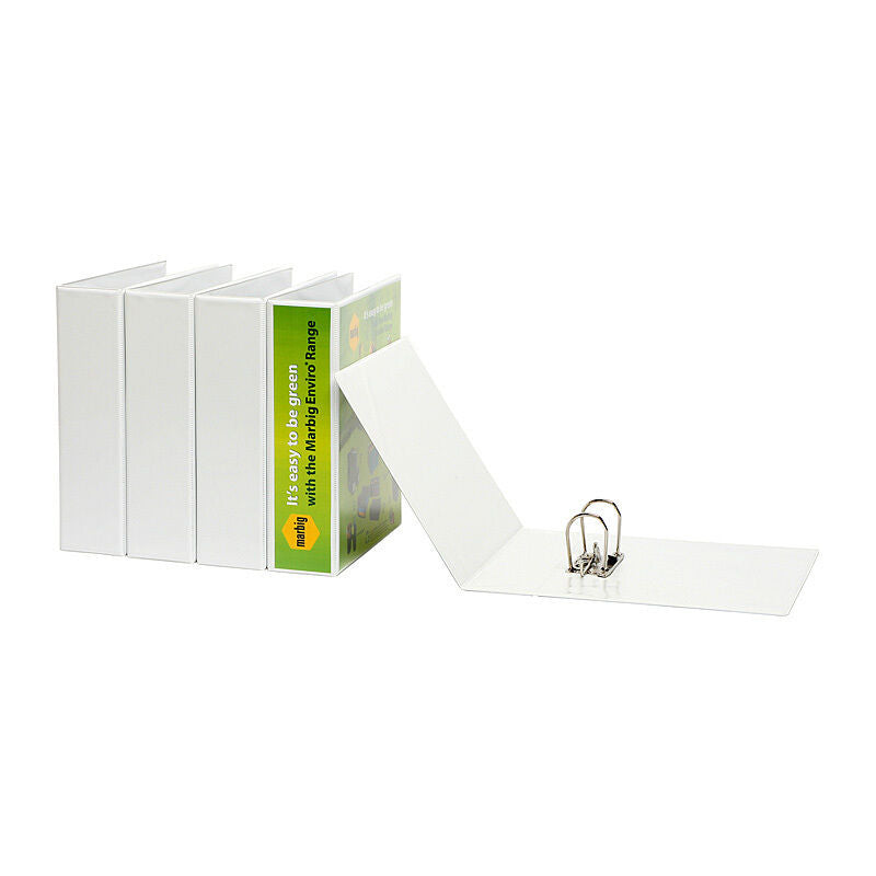 Marbig Lever Arch File Clear View A4 White