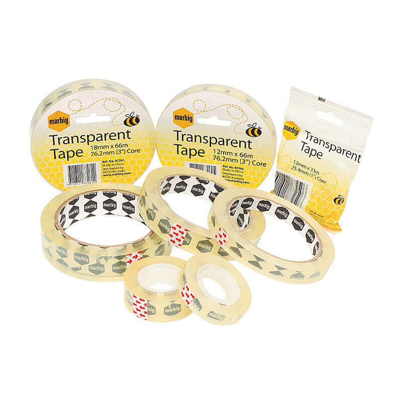 Marbig Office Tape 18 mm x 66M - 76.2 mm Core