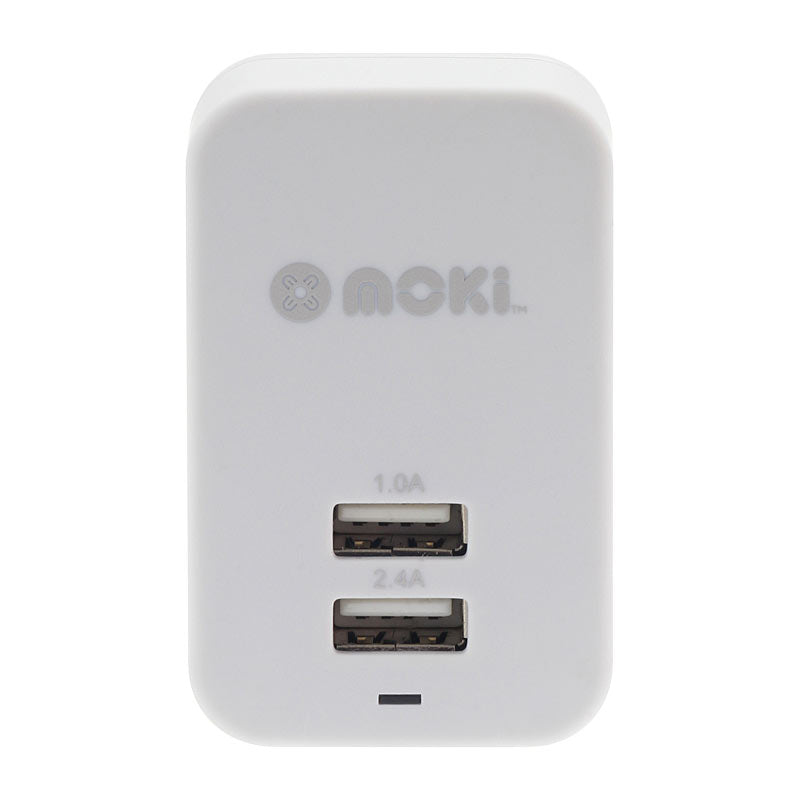 Moki Dual USB Wall Charger - White