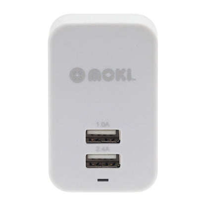 Moki Dual USB Wall Charger - White