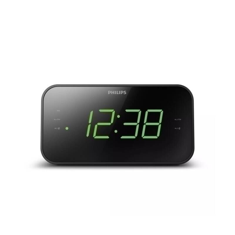 Philips Large Display FM Clock Radio TAR3306/79, Dual Alarm - 20 Presets