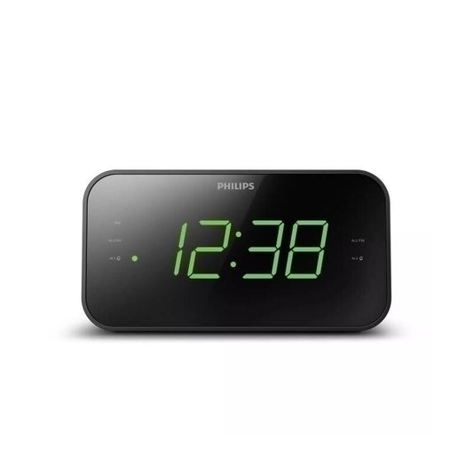 Philips Large Display FM Clock Radio TAR3306/79, Dual Alarm - 20 Presets