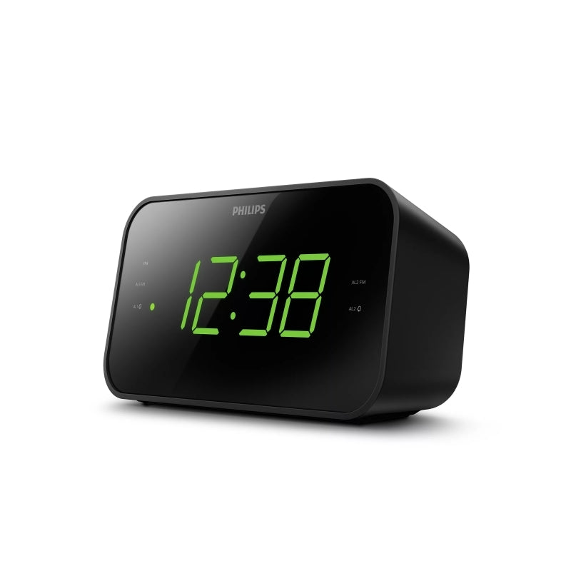 Philips Large Display FM Clock Radio TAR3306/79, Dual Alarm - 20 Presets