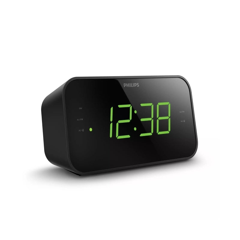 Philips Large Display FM Clock Radio TAR3306/79, Dual Alarm - 20 Presets