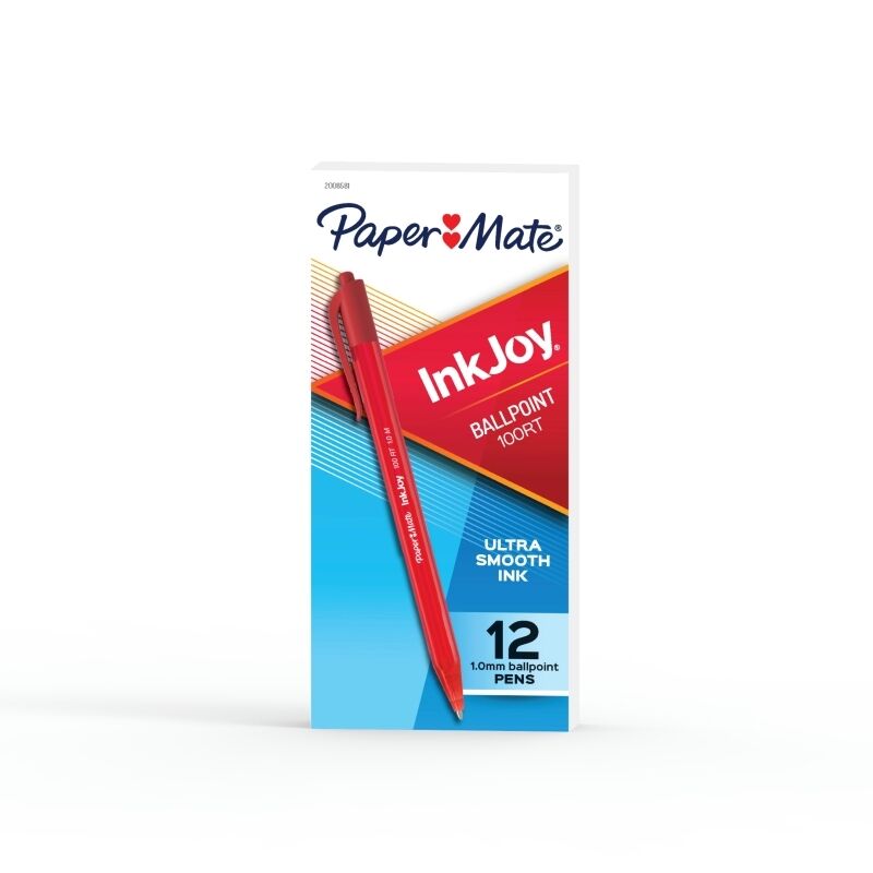 Paper Mate InkJoy 100RT Ballpoint Pen Red - Pack of 12