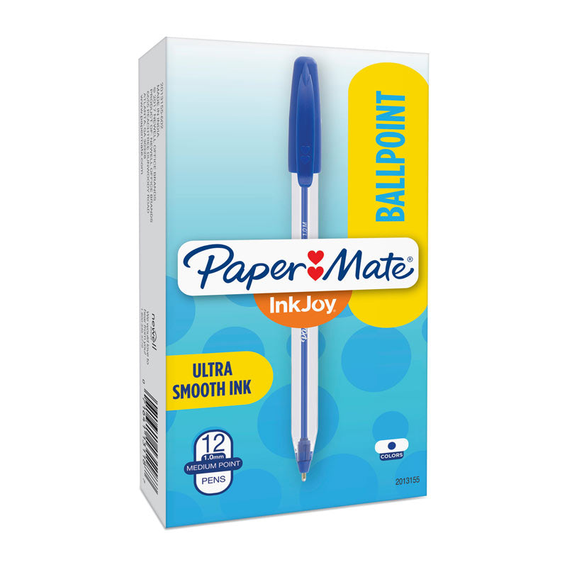 Paper Mate InkJoy 50ST Capped Ball Pen Blue Pack of 12