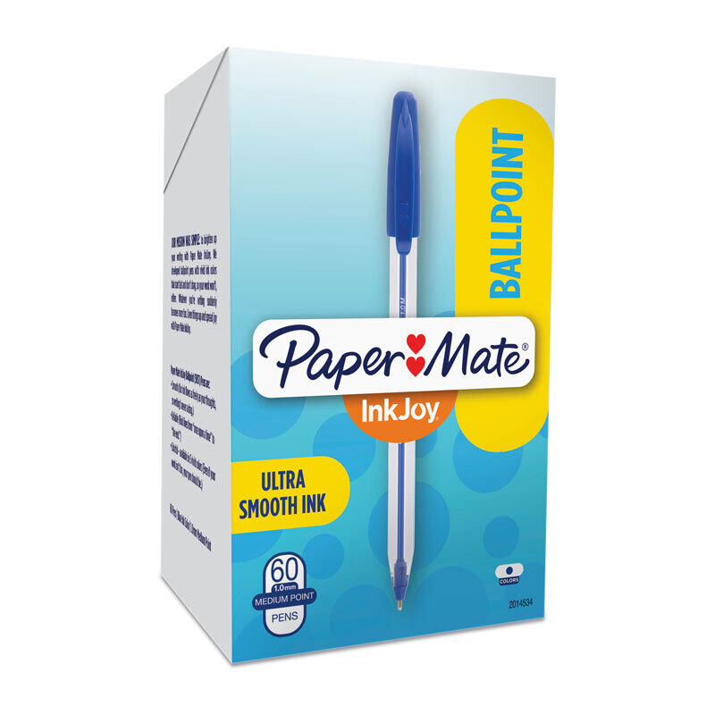 Paper Mate InkJoy 50ST Capped Ball Pen Blue Box of 60