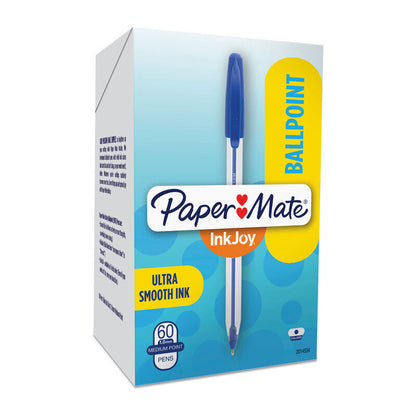 Paper Mate InkJoy 50ST Capped Ball Pen Blue Box of 60