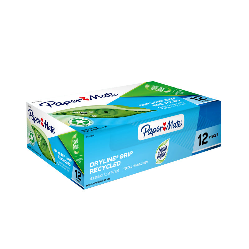 Paper Mate LP Dryline Grip Correction Tape - Cartridge of 12