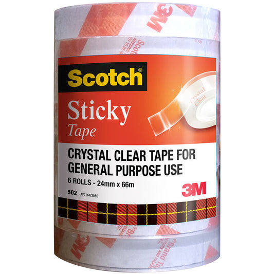 Scotch Sticky Tape 502 - 24 mm Tower - Pack of 6
