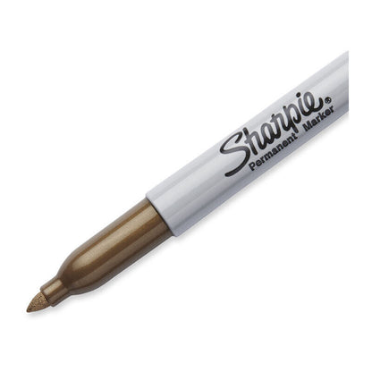 Sharpie Permanent Marker Fine Point Gold - Box of 12