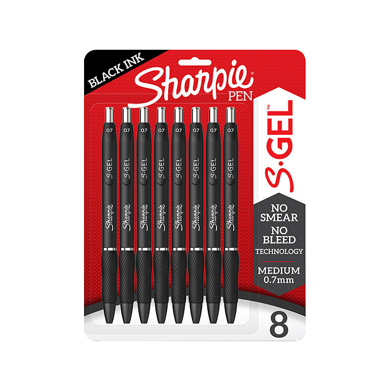 Sharpie Retractable Pen 0.7mm Black - Pack of 8
