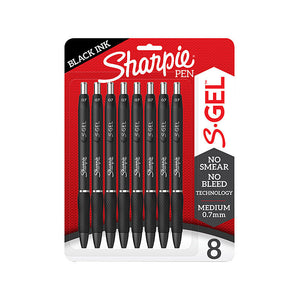 Sharpie Retractable Pen 0.7mm Black - Pack of 8