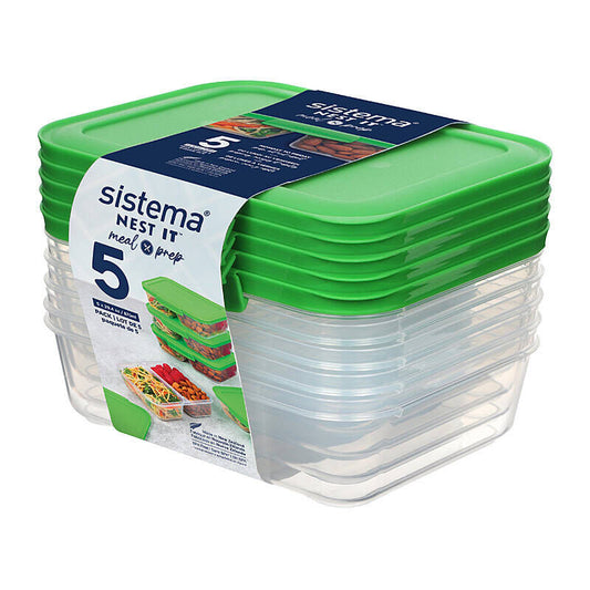 Sistema 870ml Meal Nest It - Pack of 5 Containers