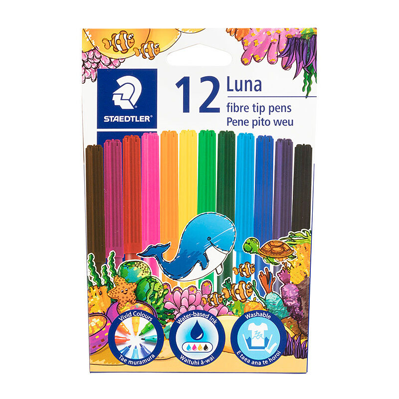 Staedtler Luna Felt Tip Assorted - Wallet of 12