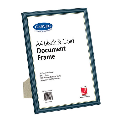 [CVQFWBKGLDA4] Carven Document Frame Black/Gold A4